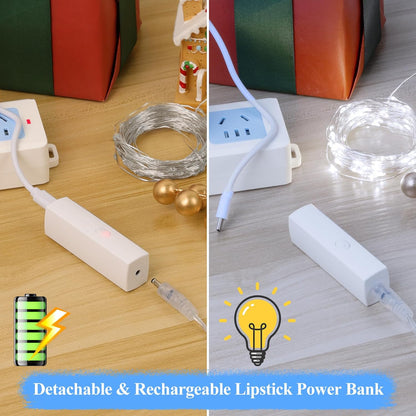 Lakumu Fairy Lights Battery Operated String Lights, Twinkle Lights with Timer, LED Fairy Lights for Bedroom, Christmas Decorations, Wedding, Vine, Centerpiece Table Decor (5M/16FT Cool White)