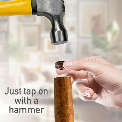 Nail-on, Heavy Duty Felt Pads for Wood Furniture and Hard Surfaces Value Pack (20 piece) - Walnut Brown, Round 1" in & 1.5" in