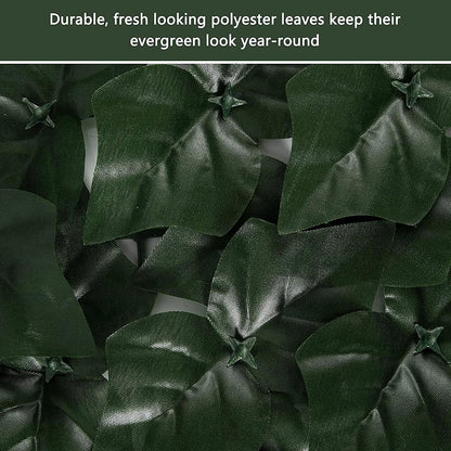 Faux Ivy Privacy Fence Screen Outdoor Expandable Artificial Greenery Roll Fake Hedge Wall Patio Green Plastic Leaf Plant Vine Grass Panels Gate Covering Garden Yard Balcony (158.0 X 60.0 in)