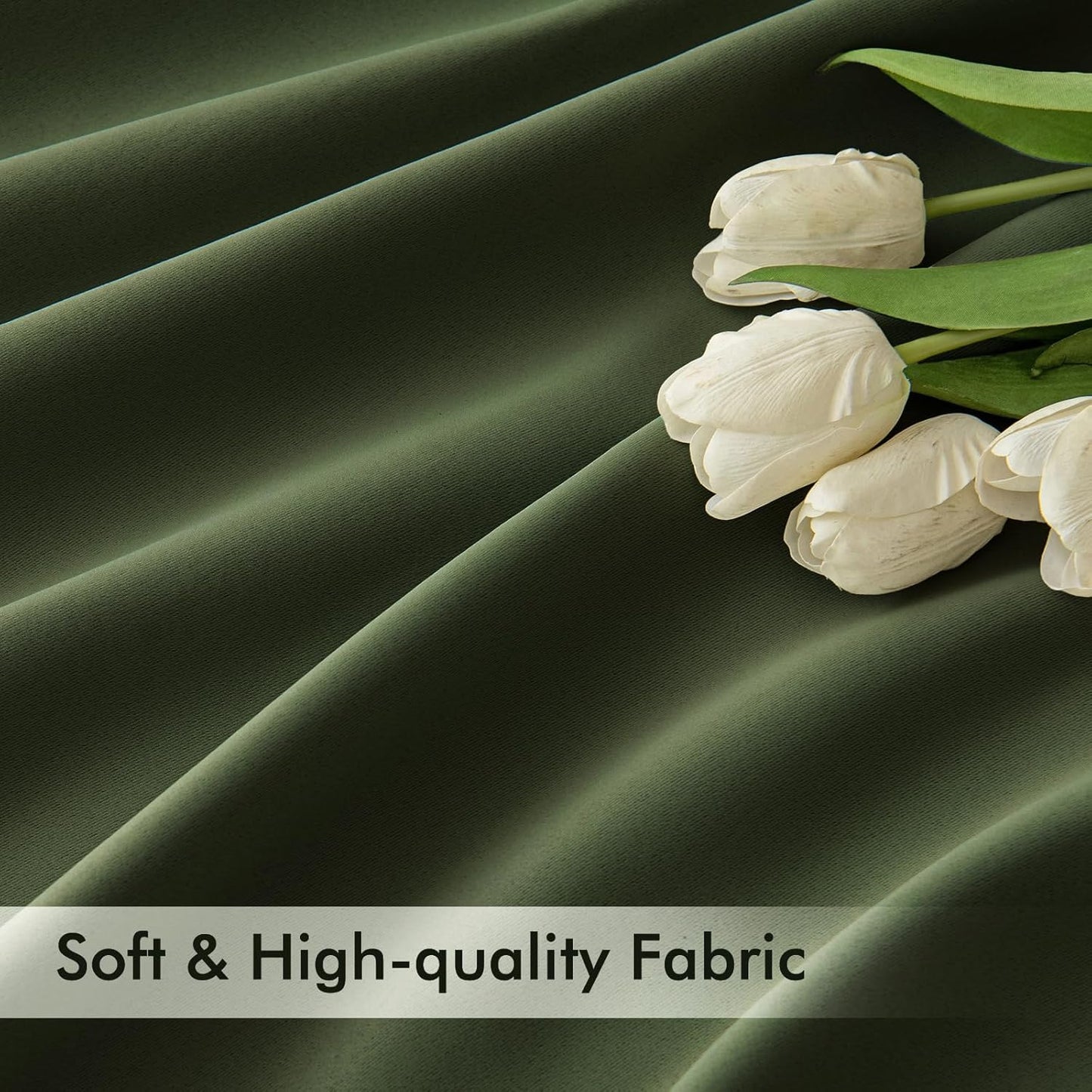 MIULEE Olive Green Back Tab Blackout Curtains 120 Inch Long 2 Panels Set for Bedroom, Rod Pocket/Pinch Pleated Extra Long Thermal Insulated Living Room Darkening Light Blocking 10FT Drapes