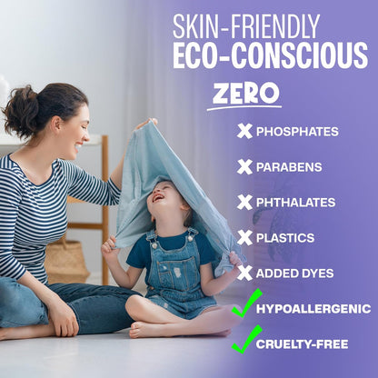 Sudstainables Laundry Detergent Sheets (60 Loads) – Eco-Friendly, Zero Waste, Plastic-Free Laundry Washing Machines Soap Sheets; Dissolvable, Space-Saving Strips for Travel (Lavender)