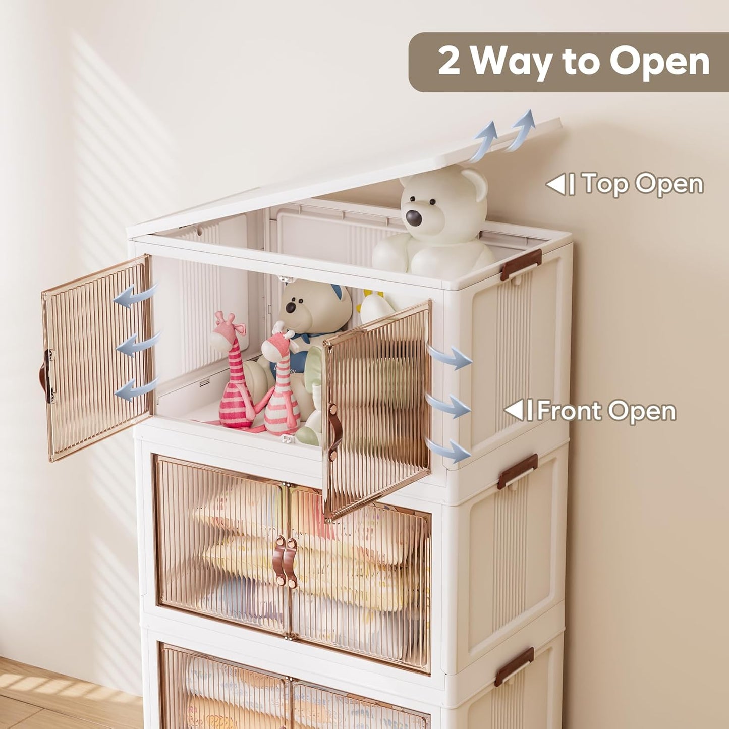 Jalove 120Gal Large Storage Bins with lids, 480QT Plastic Stackable Storage Containers with Wheels, Collapsible Closet Organizer and Storage Drawers,Clothes Organization for Cabinet Home, 4Pack White