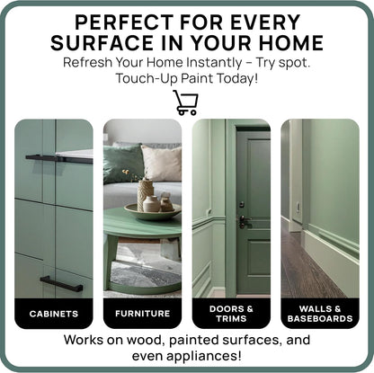 spot. Touch-Up Paint | Matte Finish for Cabinets, Walls, Doors & Furniture | Multi-Tone Green Repair Kit | Quick-Dry, Self-Priming, Low-Odor, Eco-Friendly | No-Sanding or Primer Needed | 3 Pack