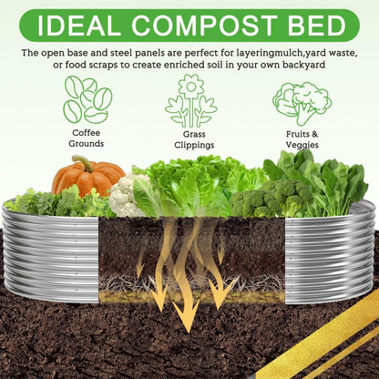 2 Pack Tall Galvanized Raised Garden Bed Outdoor,Metal Garden Bed for Vegetables,Steel Raised Beds for Gardening,Above Ground Garden Box for Flower-37x20 inch-4MV