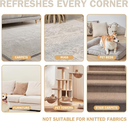 63‘’Ultra Long Heavy Duty Carpet Rake - Efficient Pet Hair Remover for Carpets, Rugs & Furniture, Deep Cleaning Carpet Scraper, Durable Home Use Tool by LINTPLUS