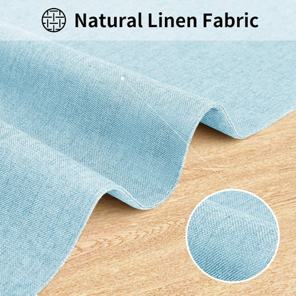 Cloth Placemats, Set of 6 Heat-Resistant Cotton Linen Blend Double Layered Machine Washable Place Mats, Wrinkle Free Thick Fabric Dining Table Mats for Indoors & Outdoors (Sky Blue, 6)