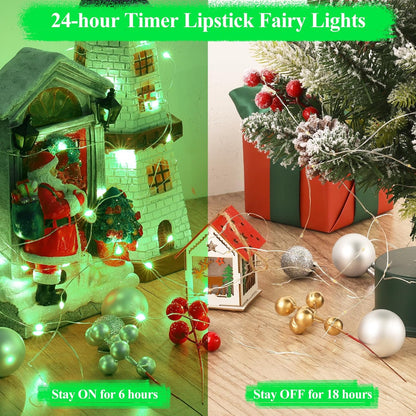 Lakumu LED String Lights Battery Operated, Fairy Lights with Timer, Mini LED Twinkle Lights for Bedroom, Christmas Decorations, Wedding, Vine, Centerpiece Table Decor (5M/16FT Green)