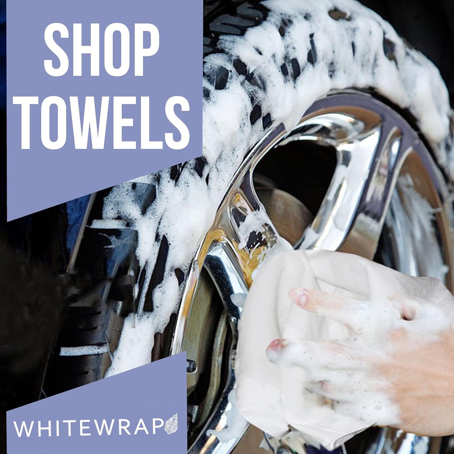 Shop Towels| Multipurpose Commercial and Residential Shop Cleaning| Car Wash, Polish, Housewares, Coffee Machine, Restaurant, Bathrooms, Electronics, Auto Garage | 50 Pack 14"x12" White