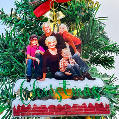 Personalized Christmas Ornament 2025, Photo Acrylic Customized Family Baby's Frist Christmas Ornament with Picture for Xmas Tree Decor Custom Gifts -Style4