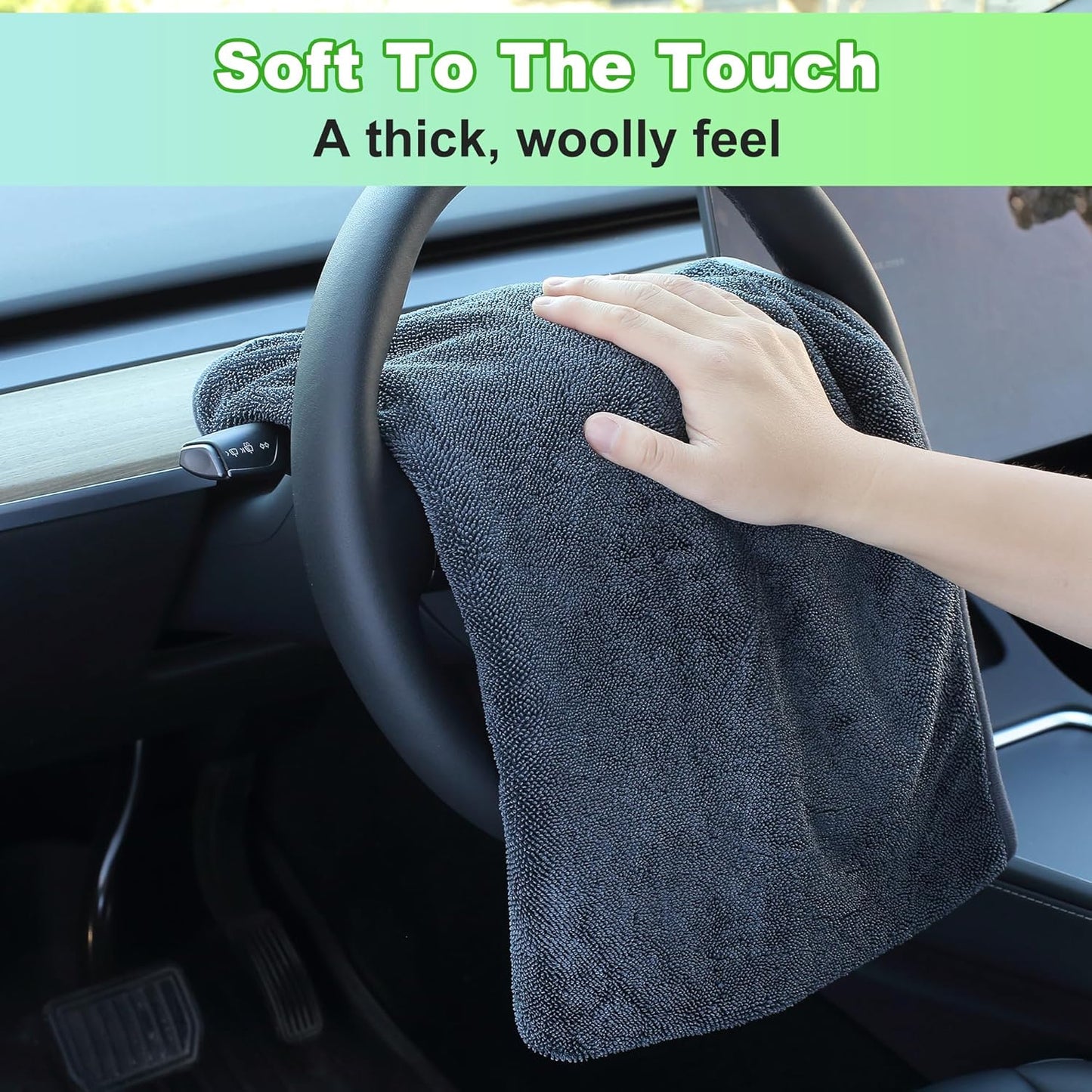 JOYMOOP Microfiber Towels for Cars, 35.4" x 23.6" Car Drying Towel, Dark Gray Reusable Car Towel, Quick Drying Car Microfiber Cleaning Cloth for RVs, SUVs, Trucks