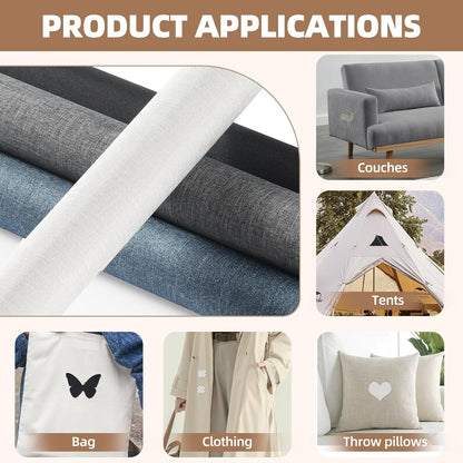 Fabric Repair Patch, 17X79 Inch Fabric Large Repair Tape, Self-Adhesive Patches for Furniture, Sofa, Car Interior, Shoes, Hand Bag, Clothing (Blue Grey, 17X79 Inch)