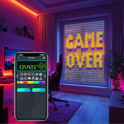 HXWEIYE 400LED Smart Curtain Lights, 6.6Ft x 6.6Ft Fairy Hanging Curtain String Lights with APP & Remote, Dynamic DIY Color Changing Wall Lights for Indoor Bedroom Window Party Backdrop Outdoor Decor