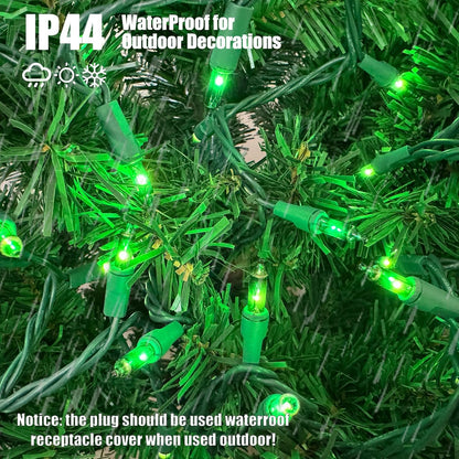 HISHINY Green String Lights 100 Count Mini St Patricks Decorations Lights with Green Wire for Outdoor Christmas Decorations Indoor Decor,UL Certified (21feet)