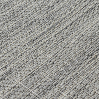 Adiva Rugs Outdoor Indoor Area Rug, Weather Resistant, Easy to Clean, Stain Resistant Floor Mat for Dining Room, Backyard, Deck, Patio (Silver Weiss, 2'6" x 7')