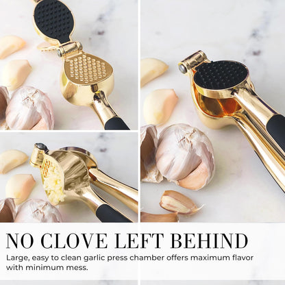 Black and Gold Kitchen Utensils - Luxe 8-Piece Gold Kitchen Tools Set with Can Opener, Pizza Cutter, Peeler, Mini Whisk, and Tongs - Stylish Accessories for Modern Cooking and Ideal for Gifting