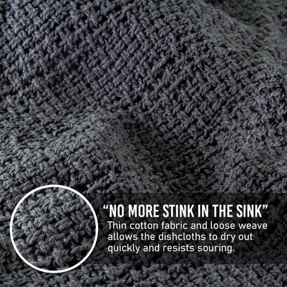 Old Fashion 100% Cotton Dishcloths - Set of 4 Mixed Colors - 2 Gray/2 Natural -11" x 11"