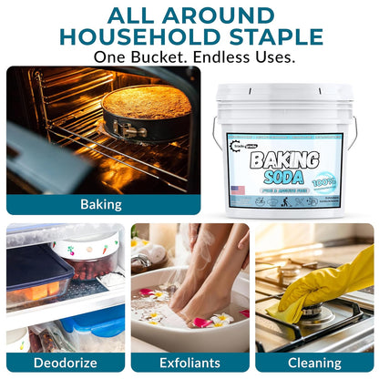 TradeGrade Pure Baking Soda Powder – 15 lb Bucket, Sodium Bicarbonate Powder | Premium Food-Grade for Baking, Bread, Cookies & More | Baking Soda for Cleaning, Natural Cleaner & Deodorizer