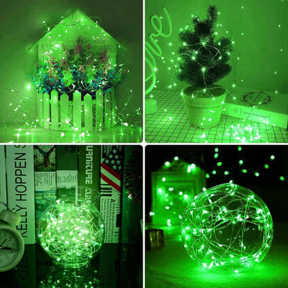 3 Pack Fairy Lights Battery Operated with Remote Control Timer, 26 FT 80 LED String Lights Outdoor Indoor, 8 Mode Twinkle Lights for Party Wedding Birthday Bedroom St Patricks Day Decorations(Green)