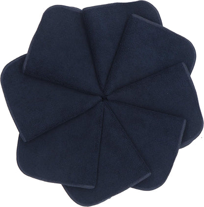 Microfiber Dish Cloths Fast Drying Kitchen Cleaning Cloth Dish Rags Dust Cloths Ultra Absorbent Lint Free Washcloths with Poly Scrub Side 12inch x 12inch 8 Pack (Black)
