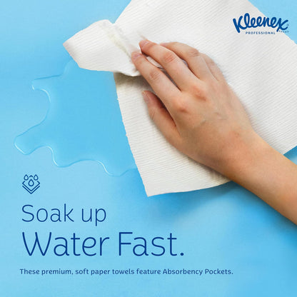 Kleenex Professional Universal Multifold Paper Towels, Bulk (01890), Absorbency Pockets, 9.2" x 9.4" Towel, White (150 Sheets/Pack, 16 Packs/Case, 2,400 Sheet Total)