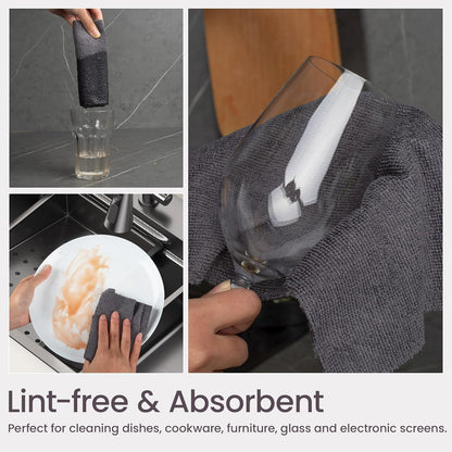 Greenfound Microfiber Cleaning Cloth Roll -80 Pack, 11.5x11.5, Tear Away Towels, Reusable and Washable Rags, Grey