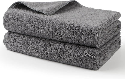 HOMEXCEL Professional Large Microfiber Car Drying Towels 2 Pack, Lint Free, Scratch Free, Highly Absorbent Drying Towel for Cars, SUVs, RVs, Trucks, and Boats,31" x 24",Grey
