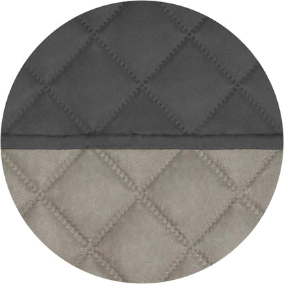 PureFit Reversible Quilted Sofa Cover, Water Resistant Slipcover Furniture Protector, Washable Couch Cover with Non Slip and Elastic Straps for Kids, Dogs, Pets (Oversized Recliner, Dark Gray/Beige)