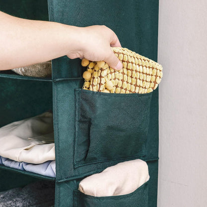 YOUDENOVA Hanging Closet Organizer, 6-Shelf Closet Hanging Storage Shelves, Green