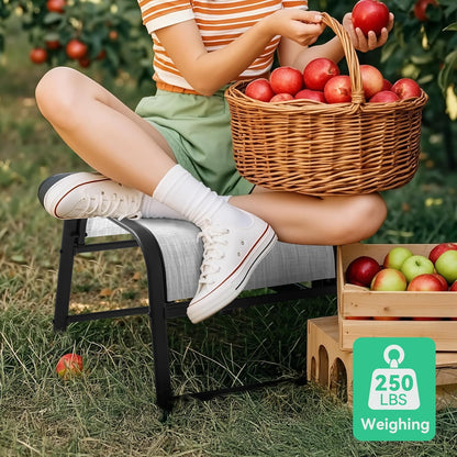 JEAREY All-Weather Outdoor Footstools Patio Ottoman Footrest Set of 2, Ergonomically Designed for Garden, Deck, Yard & Poolside - White