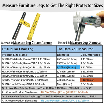 Rectangle U Shaped Chair Leg Tips Caps with Felt Pads,Furniture Feet Protector Slide Smoothly Glides No Scratches No Noise Protect Hardwood Floor,Fit 14mm(9/16inch) Diameter Tubular Leg (White 8PCS)