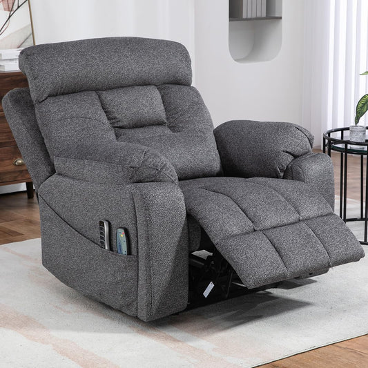 Lazy Boy Recliner Chair, 4 Motor Recliner with Power Headrest and Lumbar, Nursing Lift Chair with Vibrating Massage and Heated Seat