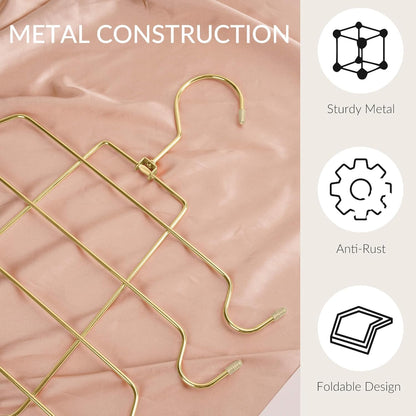 ZEDODIER Tank Top Hanger, 2 Pack Space Saving Bra Hangers, Non-Slip Hanging Sport Bras Holder, Closet Organizers and Storage for Camisoles Tank Tops Bras Ties Swimsuits Strappy Dress, Gold