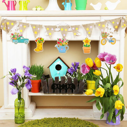 80PCS Wooden Spring Ornaments to Paint, 10 Styles DIY Blank Unfinished Wood Flower Cutouts Butterfly Ornament for Crafts Hanging Decorations, Cute Bee Flower Shape Home Decorations Gifts