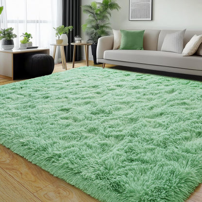 Rezutan Rugs for Living Room, Area Rug 6x9 Fluffy Rug Carpet, Soft Shaggy Modern Floor for Kids Boys Girls Bedroom, Plush Fuzzy Dorm Rug,Sage Green