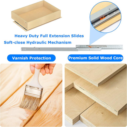 WelFurGeer Soft Close Pull Out Drawers for Cabinets, 23" W x 22" D Pull Out Cabinet Organizer, Bottom Mount Pull Out Drawer, Space-Saving Slide Out Drawers for Kitchen Cabinets for Home & Kitchen