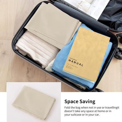 ZPECC Travel Laundry Bag 24 Pack,Bulk Extra Large Heavy Duty Bags, Durable Dirty Clothes Organizer With Drawstring, Fit a Basket or Hamper (40" X 30",Khaki)