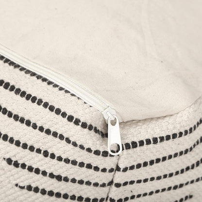 REDEARTH · UNSTUFFED Pouf Ottoman Cover Textured Boho Storage Square Home Decor Poof Pouffe Space Saver Footrest for Living Room, Bedroom, Nursery, Kidsroom; 100% Cotton (18"x18"x18"; Black)