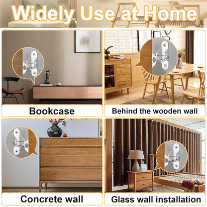 Furniture Anchors (12 Pack) for Baby Proofing & Pet Protecting, Furniture Straps Anti Tip Furniture Wall Anchor Securing 400 lbs/Keep Baby Pet Safety from Falling Furniture, Earthquake Straps