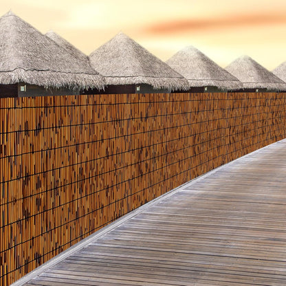 Natural Reed Fencing 6FT X 16.4FT Reed Fence 6FT High Balcony Reed Fence Privacy Reed Screen for Outdoor Backyard Patio(Brown)