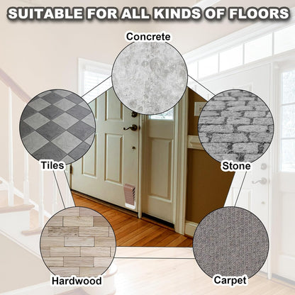 PATIKIL Rubber Door Stoppers for Bottom of Door, Door Wedge Stopper with Holder Sturdy Stackable Doorstop Wall Protector for Home Office Floor Concrete Tile, Brown