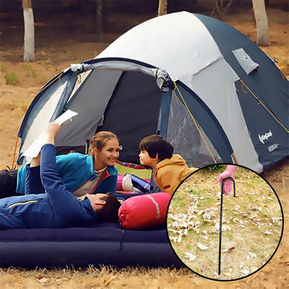 AAGUT 20 Pack Rebar Stakes J Hook 36 inch Heavy Duty Trampoline Stakes Steel Ground Anchors with Chisel Point End for Camping Tent Canopy and Chain Link Fence,Black