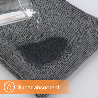 KinHwa Kitchen Washcloths for Dishes Absorbent Microfiber Dish Cloths Quick Dry Dish Rags with Poly Scour Scrub Side Ideal for Kitchen Cleaning (Gray, 12inchx12inch 10 Pack)