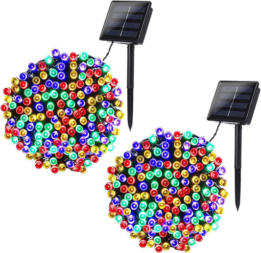 Joomer Solar Christmas Lights, 2 Pack Total 144 FT 400 LED 8 Modes Waterproof Solar Christmas Lights Outdoor for Christmas Decorations (Multicolor)