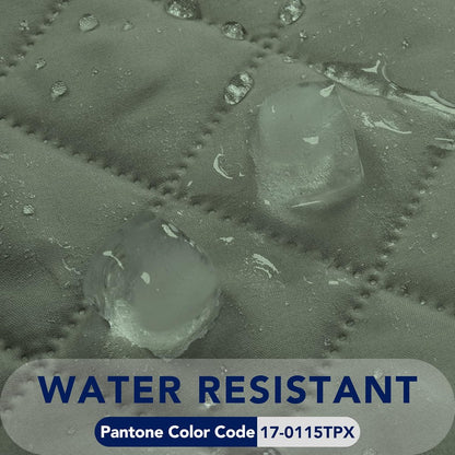 PureFit Reversible Quilted Sofa Cover, Water Resistant Slipcover Furniture Protector, Washable Couch Cover with Non Slip and Elastic Straps for Kids, Dogs, Pets (Loveseat, Greyish Green/Beige)