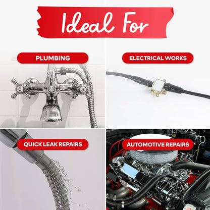 XFasten Self Fusing Silicone Tape Waterproof Multicolor – 1" x 10 Feet 4-Pack, Self Amalgamating Tape, Silicone Rubber for Plumbing, Sealing Pipes, Hose Repair, Outdoor Coax and Electrical Cables