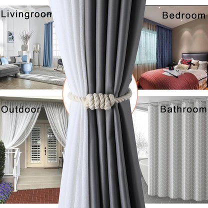 Fenghuangwu 4Pack Magnetic Jute Curtain Tiebacks – Bohemian Style Handmade Woven Tie-Backs for Drapes,Elegant Exquisite Knot Holdbacks,Outdoor Boho & Modern Home Decor