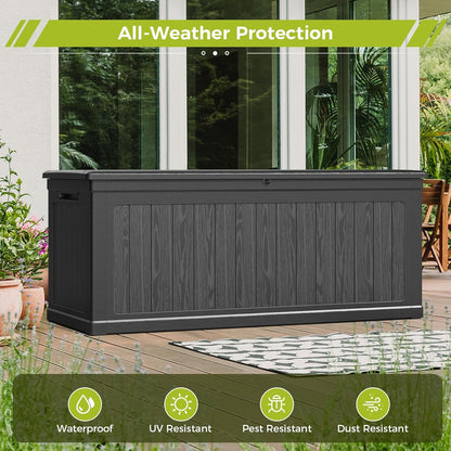 Vantic 260 Gallon Outdoor Resin Storage Deck Box Waterproof, Outdoor Large Deck Box Lockable & UV-Resistant, Outside Cushion Storage Bin for Patio Furniture, Garden Tools, Pool Accessories, Black
