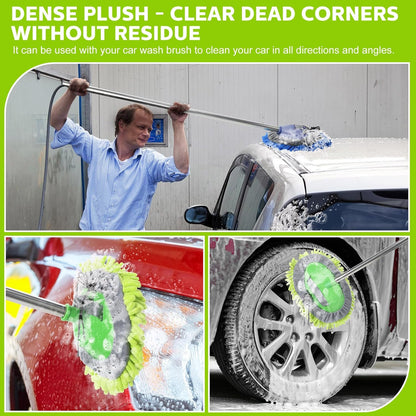 Layhit 5 Pcs Car Wash Mitt Set, Brush Not Included, Microfiber Mitt Cleaning Car Truck Washing Tools Kit RV Pickup Chenille Scratch Replacement (Royal Blue and Green)