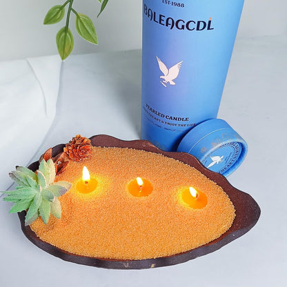 Orange Scented Pearled Candle 18oz Luxury Sand Candle Granulated Wax - 30 Cotton Wicks - Wax for Candle Making Decorative Candles Smooth and Clean Burning Lasts up to 120 Hours