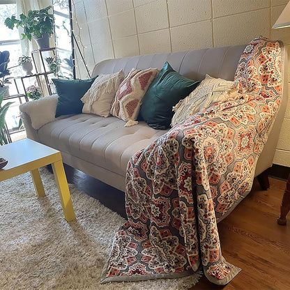 UKELER Flannel Sherpa Throw 80'' x 60''- Cute Floral Design Soft Plush Flannel Blanket Throws for Bed/Couch/Sofa/Office/Camping